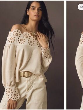 Maeve Eyelet babydoll blouse